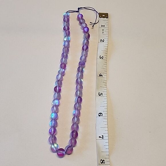 Synthetic Moonstone Beads Strands, Holographic Beads - Picture 3 of 3